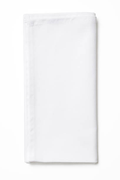 istock Isolated shot of folded white napkin on white background 175497716