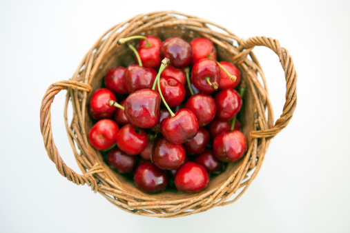 Basket full of cherries