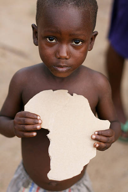 African Boy with Africa Cut-Out