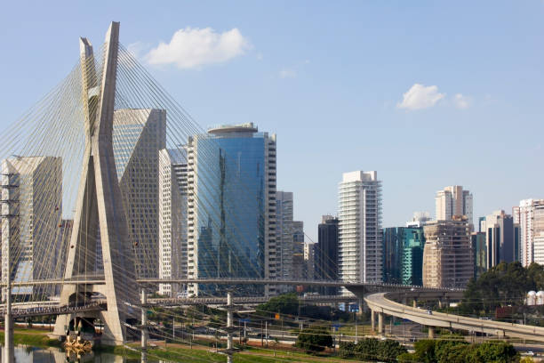 istock Famous cable stayed bridge at Sao Paulo city. 175499155