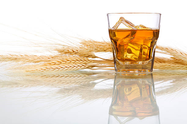 whiskey and wheat stock photo