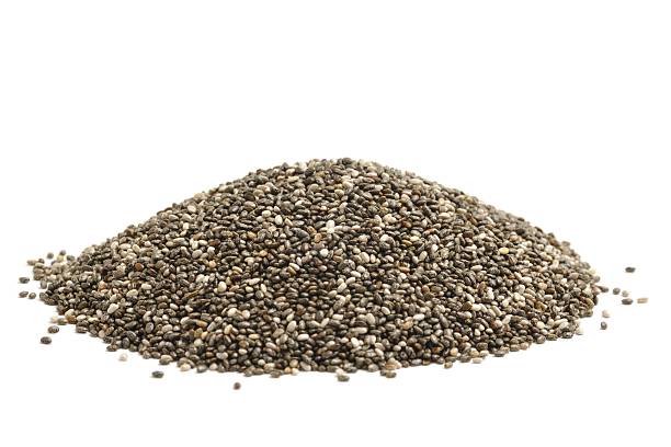 Chia seeds Chia(Salvia hispanica) seeds isolated on a white background. salvia hispanica plant stock pictures, royalty-free photos & images