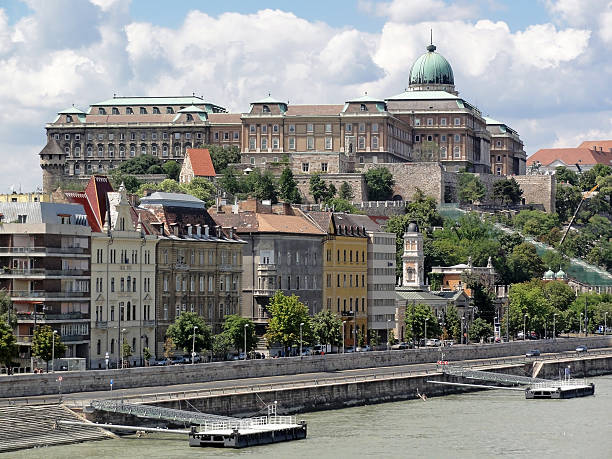 castillo de buda, budapest - street royal palace of buda budapest hungary fotografías e imágenes de stock