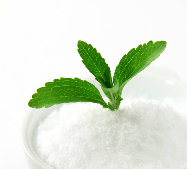istock Stevia sprouting out of a white powder 175500857