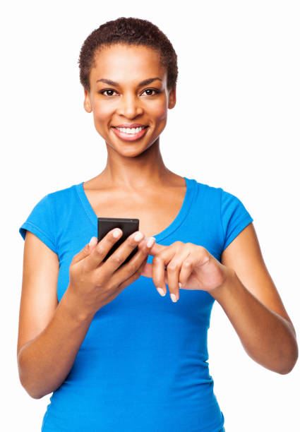 istock African American Woman Using Cell Phone - Isolated 175501690
