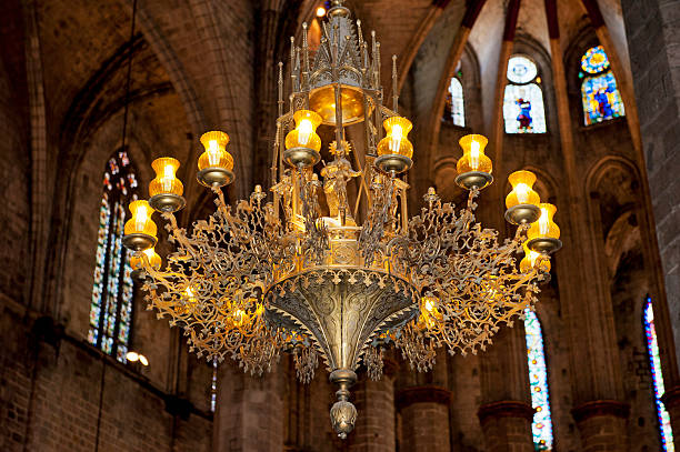 The Interior of the Gothic Church Santa Maria del Mar in Barcelona