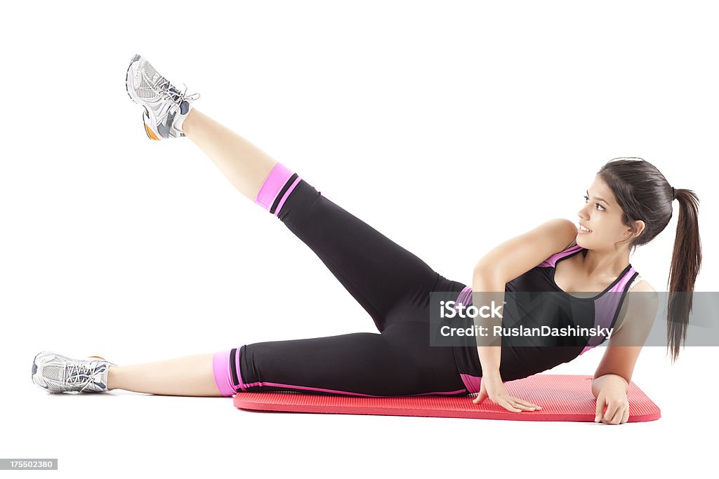 Frau Training am Bein. - Lizenzfrei Fitnesstraining Stock-Foto