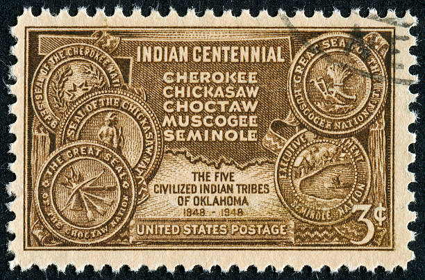 indian territorio de oklahoma y fecha de la firma - cherokee fotografías e imágenes de stock