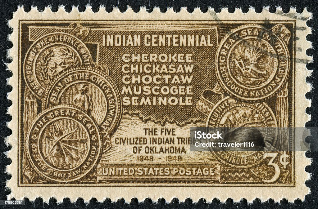 Indiano território de Oklahoma Stamp - Foto de stock de Oklahoma royalty-free