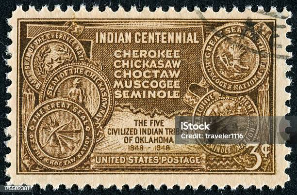 Foto de Indiano Território De Oklahoma Stamp e mais fotos de stock de Oklahoma - Oklahoma, Etnia cheroqui, Tribo Norte-Americana