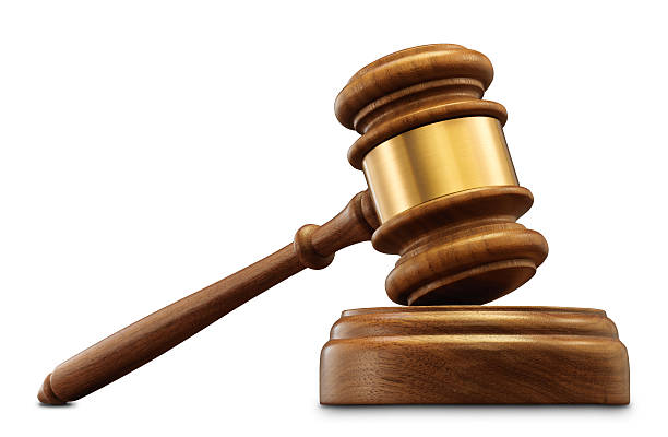 Wooden gavel isolated on white