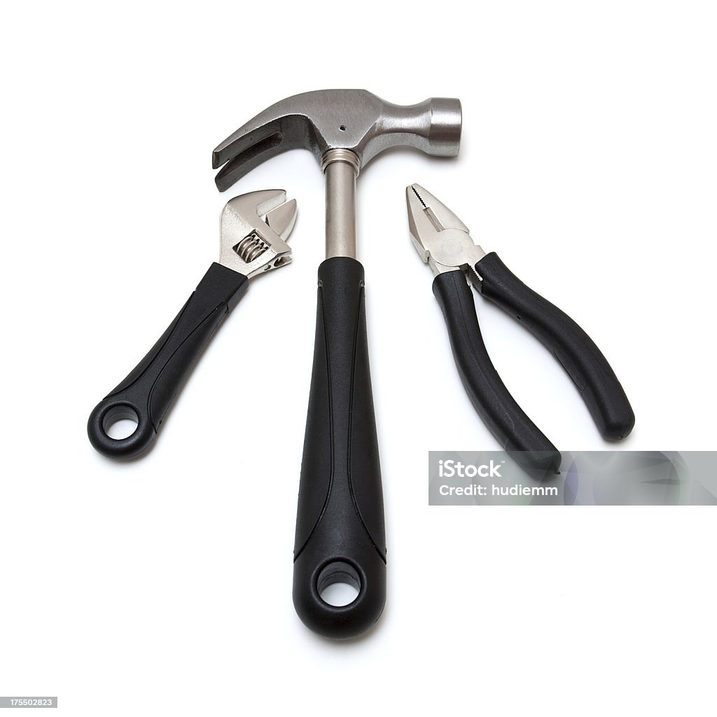 Hardware tools isolated on white background Group Of Objects Stock Photo