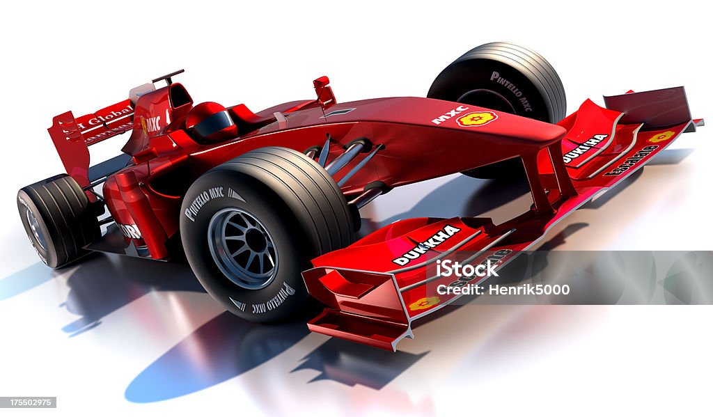 Czerwony Formuła 1 wyścigi samochodowe na białym tle - Zbiór zdjęć royalty-free (Samochód wyścigowy)