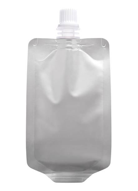 istock Empty product packaging bag with lid mockup isolated on white background. 1755030775