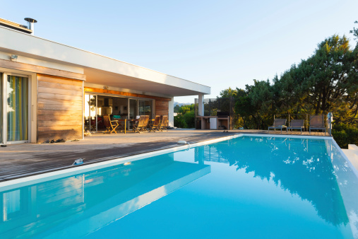 Luxury modern villa with Infinity Pool and teak deck