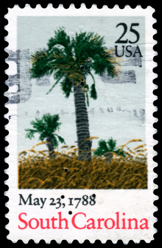 US Postage Stamp: South Carolina became the 8th state in United States.