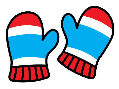 Vector illustration of a pair of cute winter mittens.