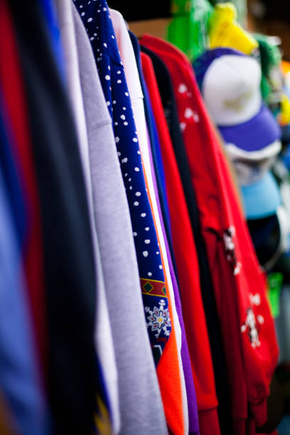 istock Used Clothing at a Thrift Store 175504442