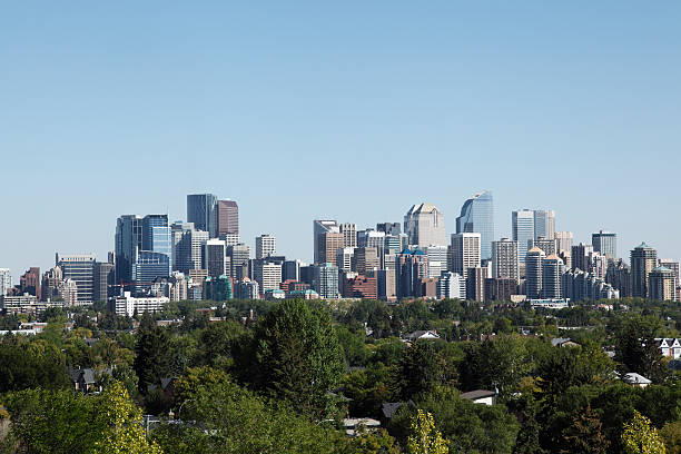 istock Corporate Calgary Skyline Late Summer Framed By Trees 175504872