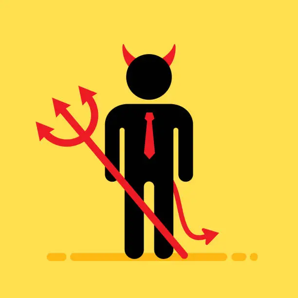 Vector illustration of Businessman Devil Icon