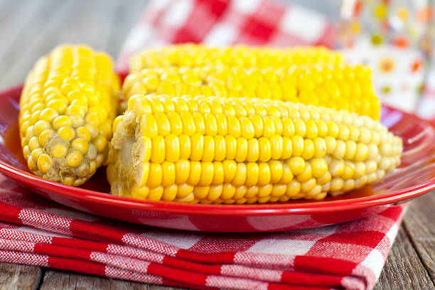 pannocchia arrostita - corn on the cob corn cooked boiled foto e immagini stock