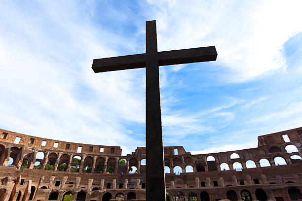 istock The Colosseum and cross in Rome 175506061