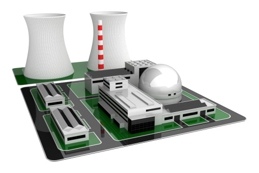 3D illustration of power station.