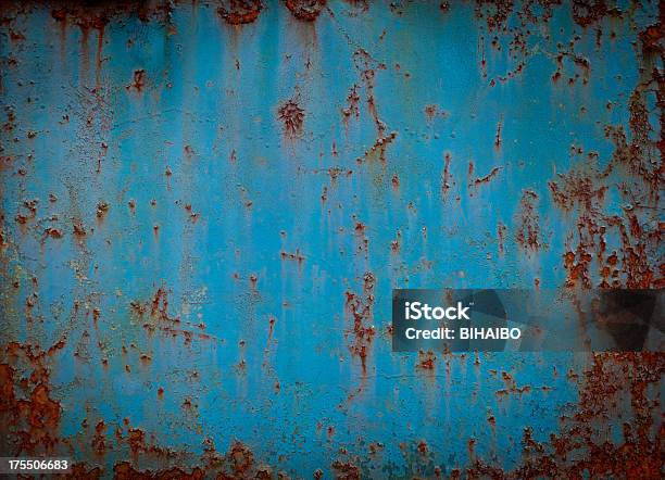 Fundo Grunge Azul - Fotografias de stock e mais imagens de Enferrujado - Enferrujado, Efeito Multicamada, Abstrato