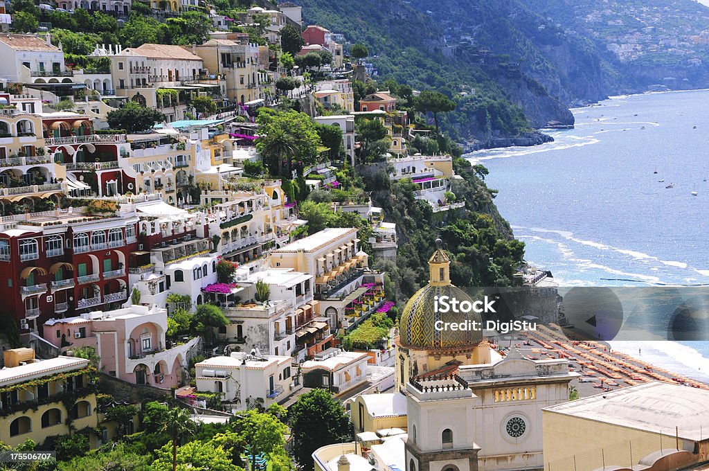 Positano, na Costa Amalfitana, na Itália - Foto de stock de Costa Amalfi royalty-free