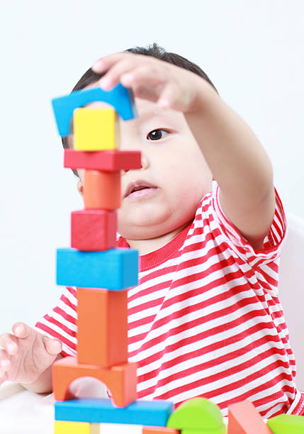 istock Cute Asian baby playing with blocks 175506761