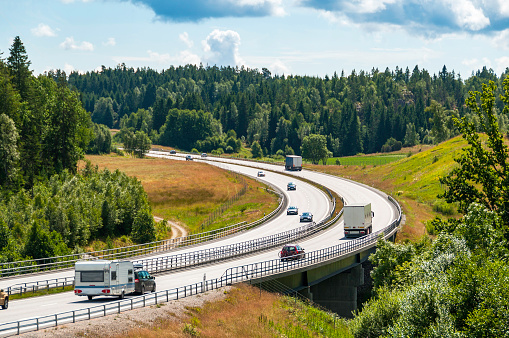 The motorway E6 through Bohuslan, Sweden.