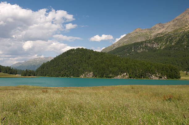 lej da champfèr - engadin valley cloud sky lake 뉴스 사진 이미지