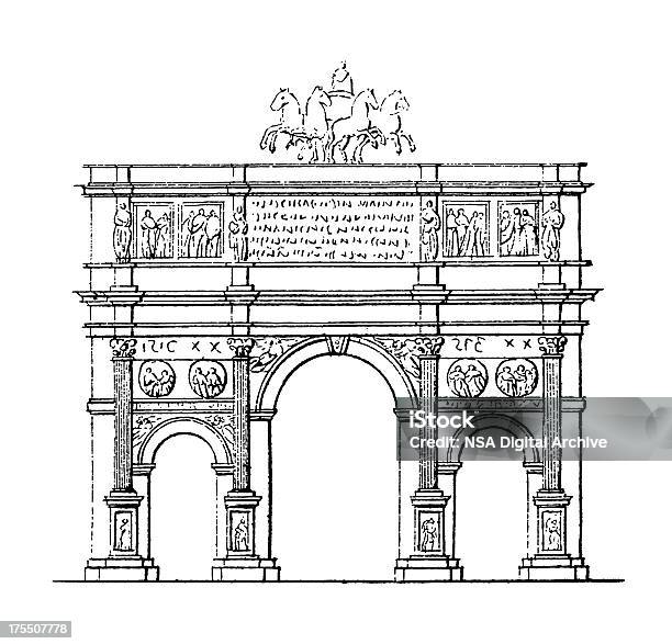 Arch Of Constantine Rom Italien Antiken Architekturillustrationen Stock Vektor Art und mehr Bilder von Kaiser Konstantin I.