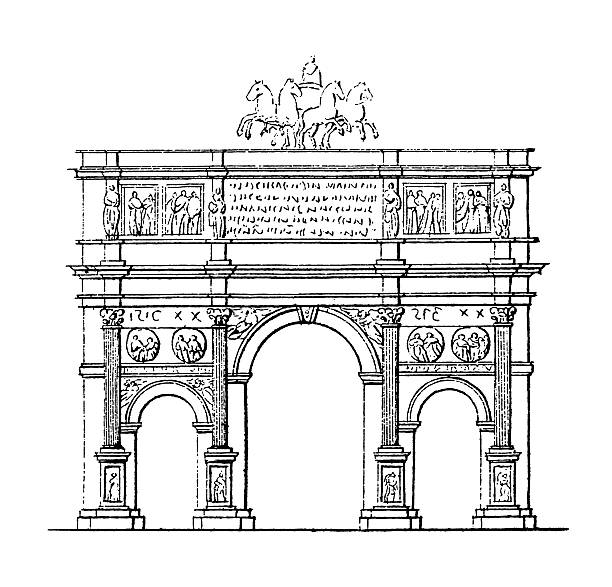 ilustrações de stock, clip art, desenhos animados e ícones de arco de constantino, roma, itália/arquitectura antigo ilustrações - european culture ancient architecture still life