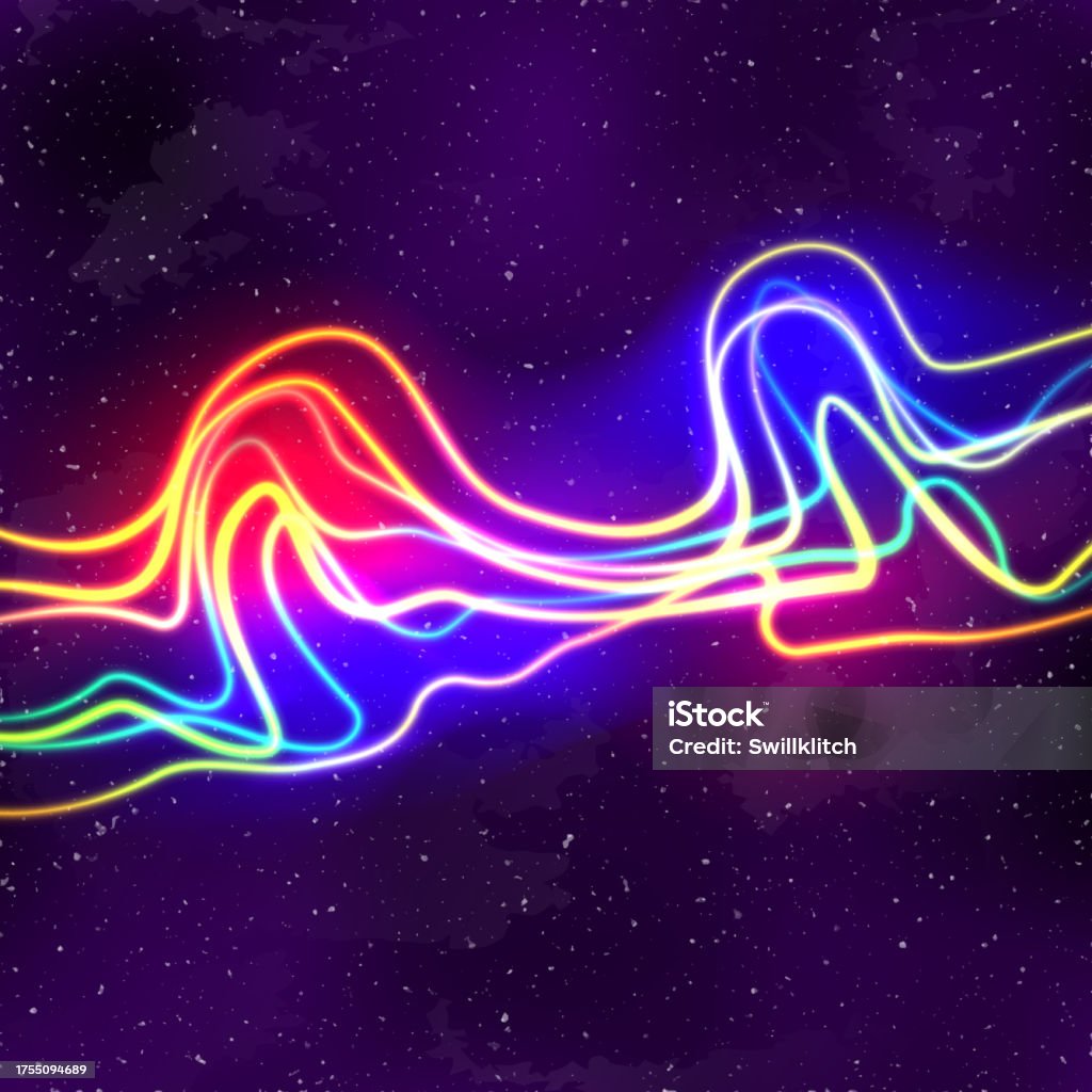 Neon Lines New Retro Wave Background With 80s Vhs Style Stock