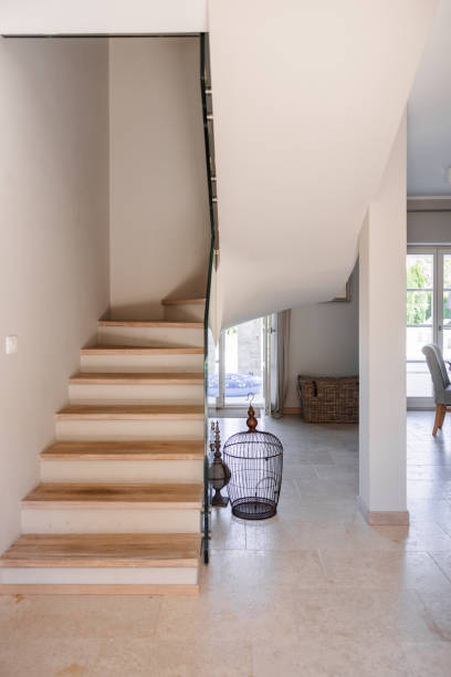istock Wooden And White Staircase In A Big Istrian Villa 1755095251
