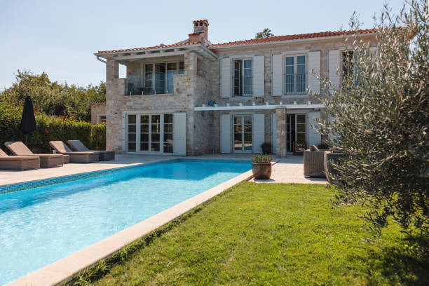 istock Charming Mediterranean-Style Villa With A Pool On A Sunny Summer Day 1755095272