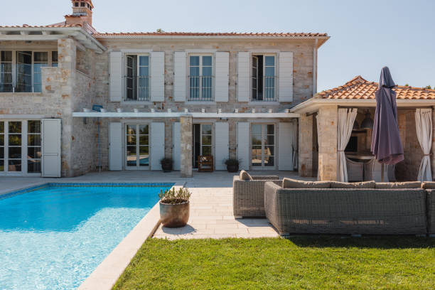 istock Charming Mediterranean-Style Villa With A Pool On A Sunny Summer Day 1755095278