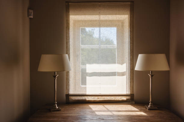 istock Vintage Lamps Placed On A Wooden Window Sill 1755095841