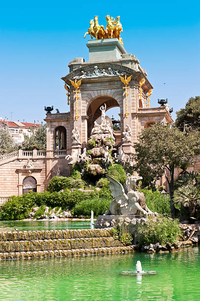 Parc de la Ciutadella, Barcelona The Cascada (Waterfall) monument in Parc de la Ciutadella in Barcelona parc de la ciutadella stock pictures, royalty-free photos & images