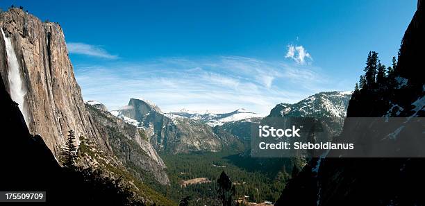 Yosemite Vally From Upper Waterfalls Trail Panoramic Image Stock Photo - Download Image Now