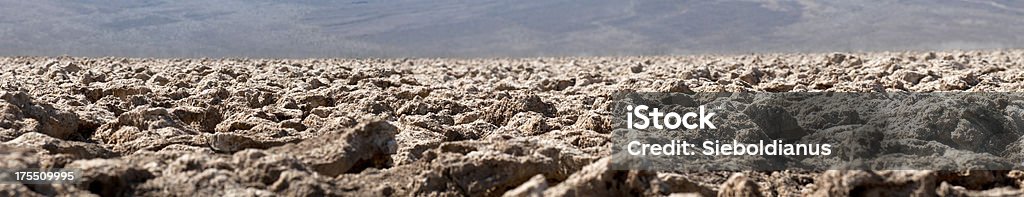 Death Valley Cracked Earth Close-up, Panoramic Image. "Death Valley Cracked Earth Close-up, Panoramic Image (Devil's Golfcourse)." Close-up Stock Photo