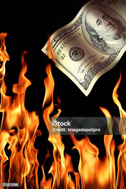 Burning Money Stock Photo - Download Image Now - Loss, Revenue, Currency