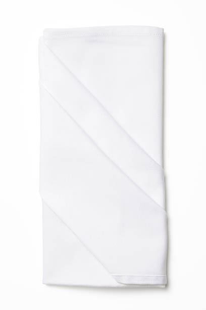 istock Isolated shot of folded white napkin on white background 175511282