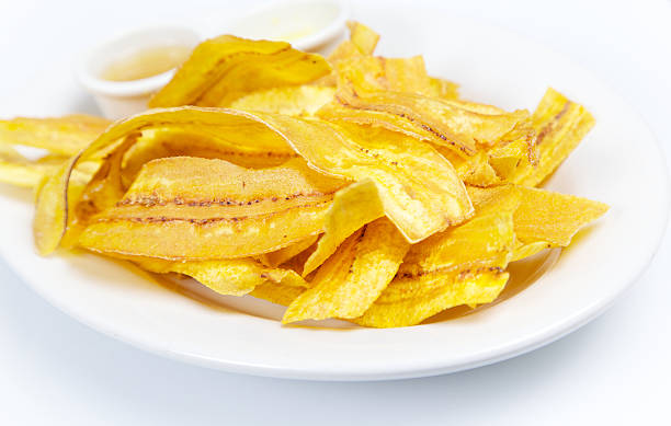 istock Homemade Plantain chip strips and dipping sauce 175511455