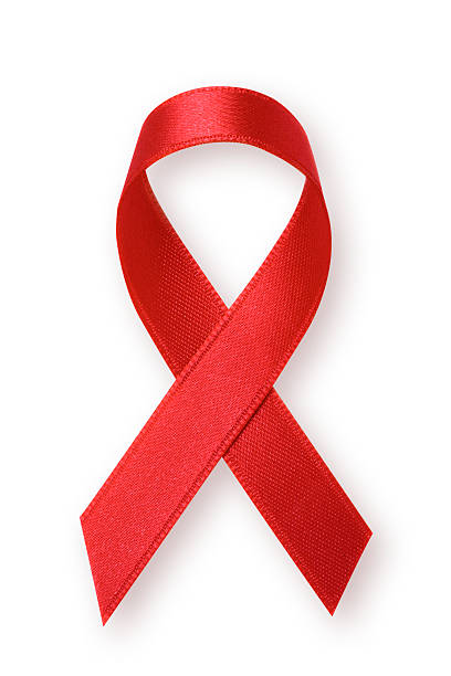 red schleife - hiv virus retrovirus aids stock-fotos und bilder
