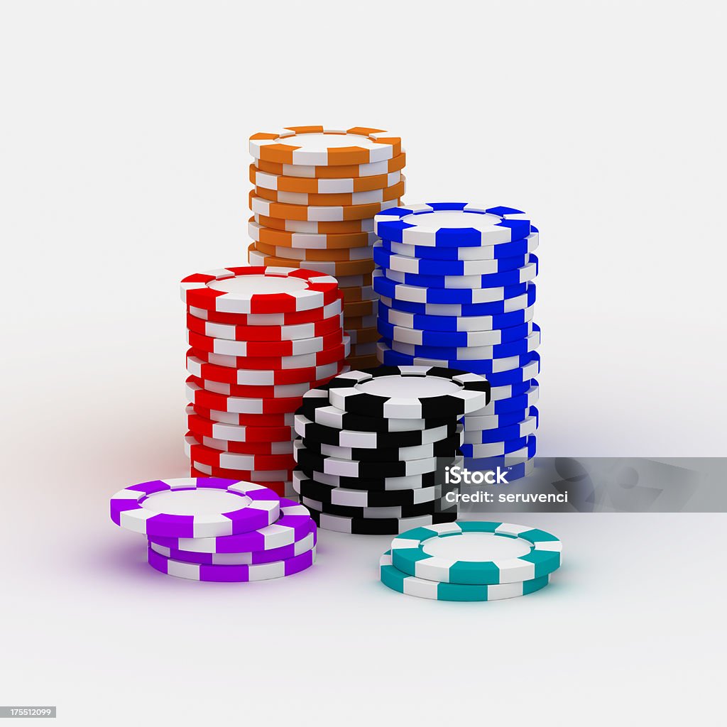 Фишки казино stacks - Стоковые фото Изображение сгенерированное цифровыми методами роялти-фри