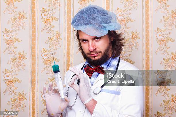 Crazy Scientist Stock Photo - Download Image Now - Doctor, Humor, 25-29 Years