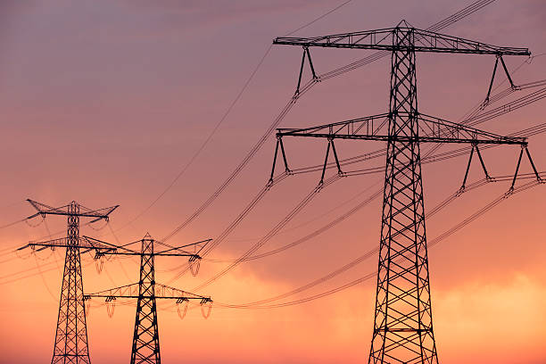 istock electricity pylons against a moody sky 175512673