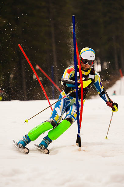 istock Young man at slalom ski competition 175512757